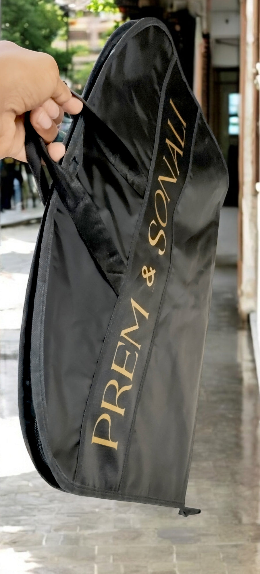 PU leather parachute cover for suits, blazers, and coats with premium finish