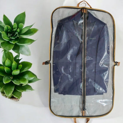 Premium Jute Finish Blazer | Coat | Suit Cover – Foldable Garment Bag with Transparent Front & Dual Zippers