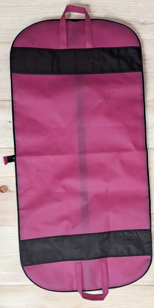 Premium Indo-Western and sherwani cover in pink with black piping and glossy back strip for logo branding