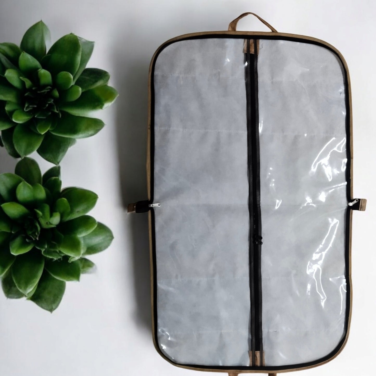 Premium Jute Finish Blazer | Coat | Suit Cover – Foldable Garment Bag with Transparent Front & Dual Zippers