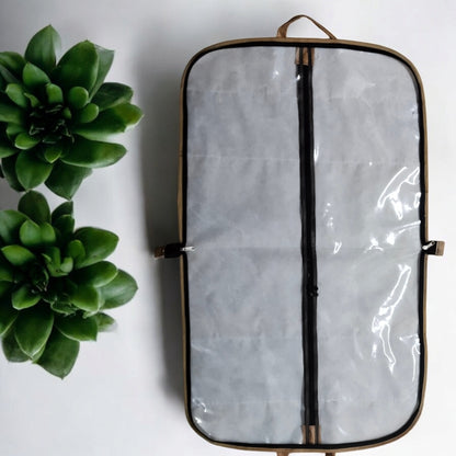 Premium Jute Finish Blazer | Coat | Suit Cover – Foldable Garment Bag with Transparent Front & Dual Zippers